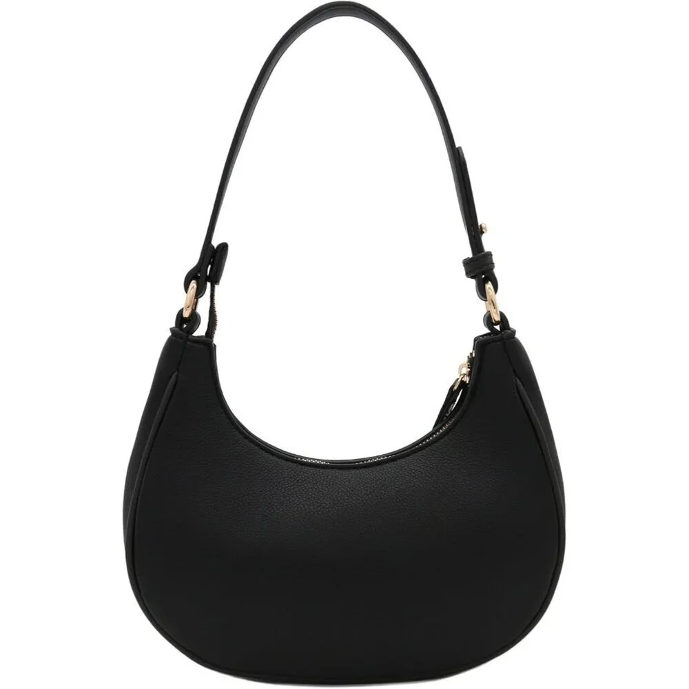 Women's Black Small Crescent Shoulder Bag Underarm Purse - Picture 6 of 7